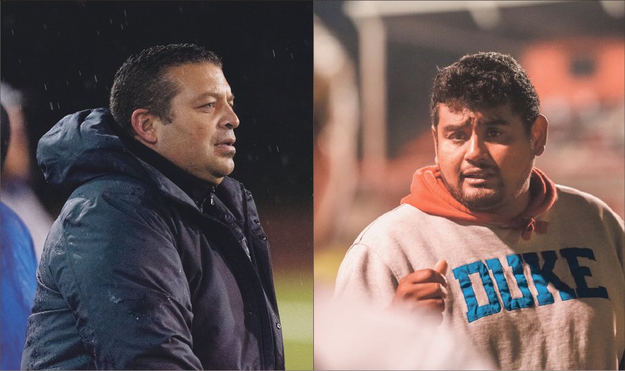 Adna coach Horst Malunat, left and Toledo coach Noel Vazquez will duel in the 2B state semifinals on Friday.